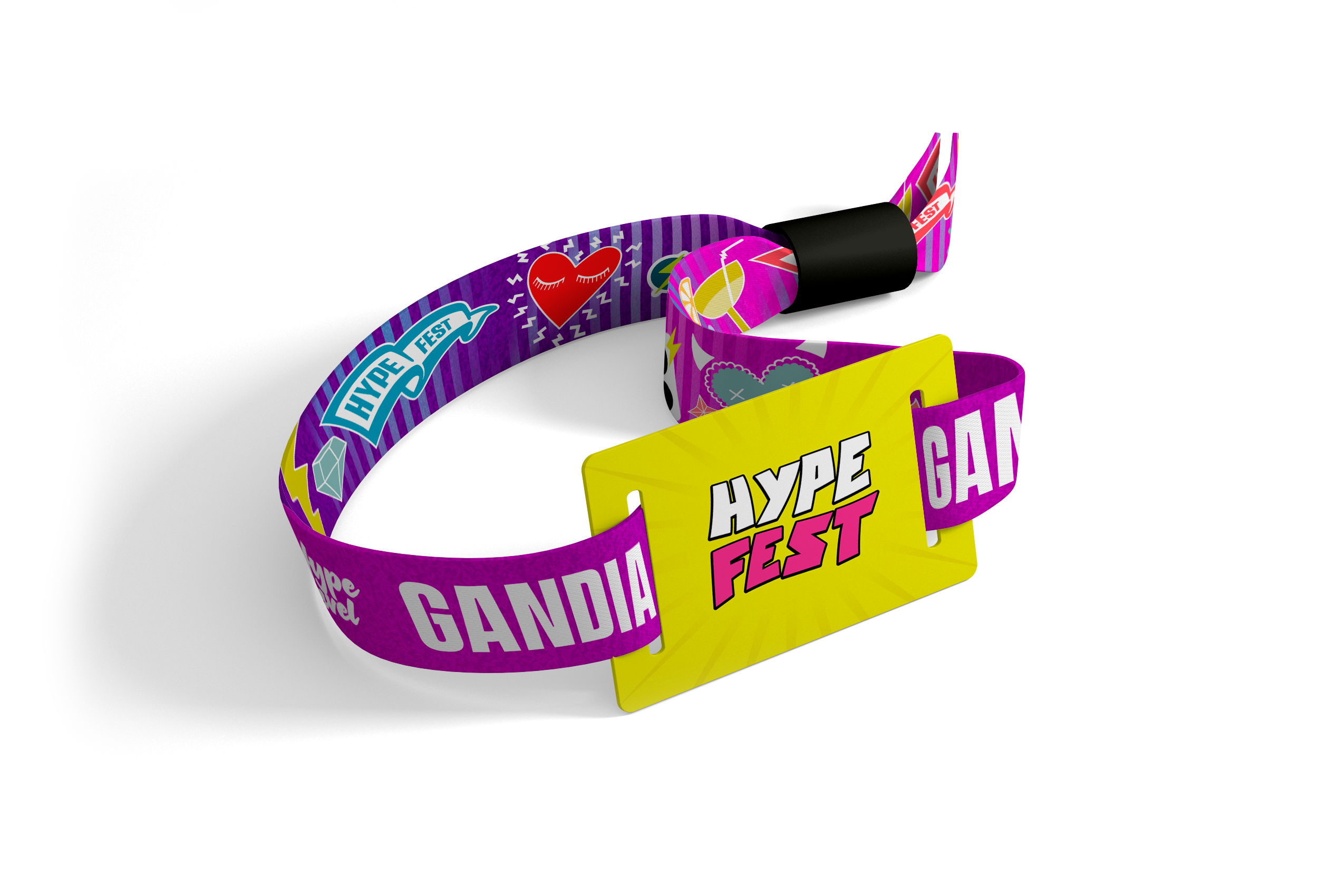 Mockup da pulseira NFC Hype Fest
